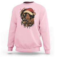 Funny African American Christmas Sweatshirt Ain't Nothing But A Christmas Party Santa Black Melanin Girl - Wonder Print Shop