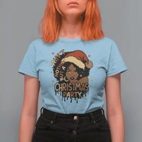 Funny African American Christmas T Shirt For Women Ain't Nothing But A Christmas Party Santa Black Melanin Girl - Wonder Print Shop