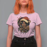 Funny African American Christmas T Shirt For Women Ain't Nothing But A Christmas Party Santa Black Melanin Girl - Wonder Print Shop