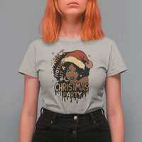 Funny African American Christmas T Shirt For Women Ain't Nothing But A Christmas Party Santa Black Melanin Girl - Wonder Print Shop