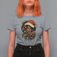 Funny African American Christmas T Shirt For Women Ain't Nothing But A Christmas Party Santa Black Melanin Girl - Wonder Print Shop