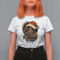 Funny African American Christmas T Shirt For Women Ain't Nothing But A Christmas Party Santa Black Melanin Girl - Wonder Print Shop