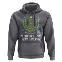 Funny Chrismukkah Hoodie Merry Christmas Happy Hanukkah Christmas Tree Jewish Menorah