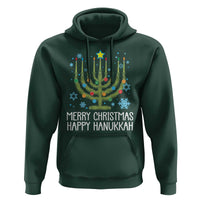 Funny Chrismukkah Hoodie Merry Christmas Happy Hanukkah Christmas Tree Jewish Menorah