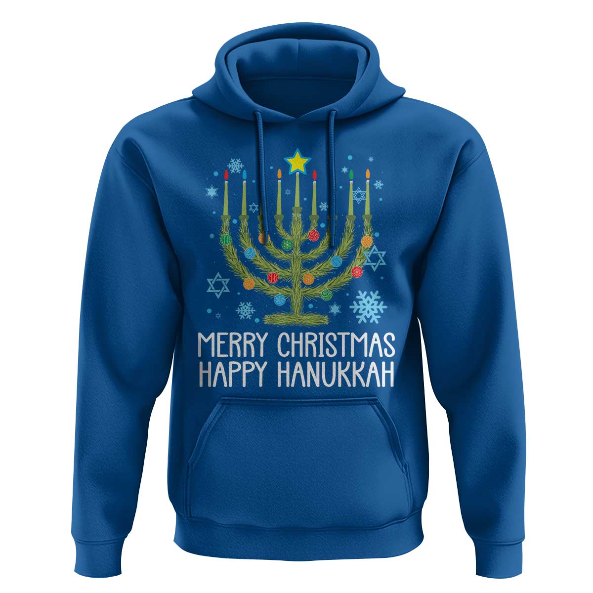 Funny Chrismukkah Hoodie Merry Christmas Happy Hanukkah Christmas Tree Jewish Menorah