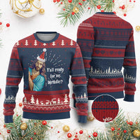 Funny Christian Xmas Ugly Christmas Sweater Y'all Ready For My Birthday Religious Jesus - Wonder Print Shop