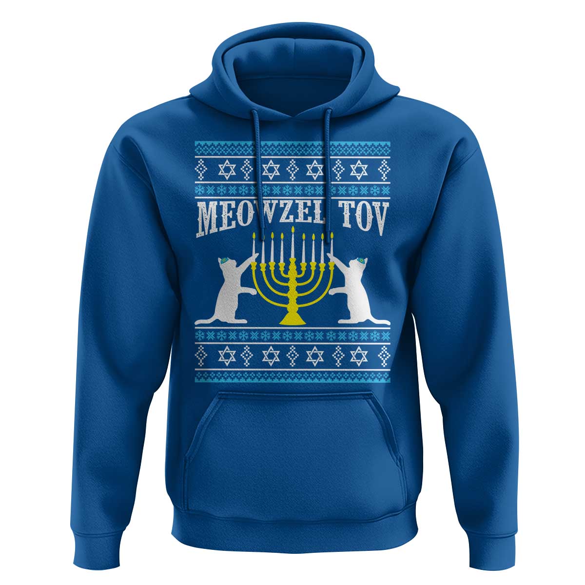 Meowzel Tov Hoodie Funny Hanukkah Cat Jewish Chanukah Menorah