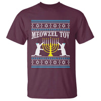 Meowzel Tov T Shirt Funny Hanukkah Cat Jewish Chanukah Menorah - Wonder Print Shop