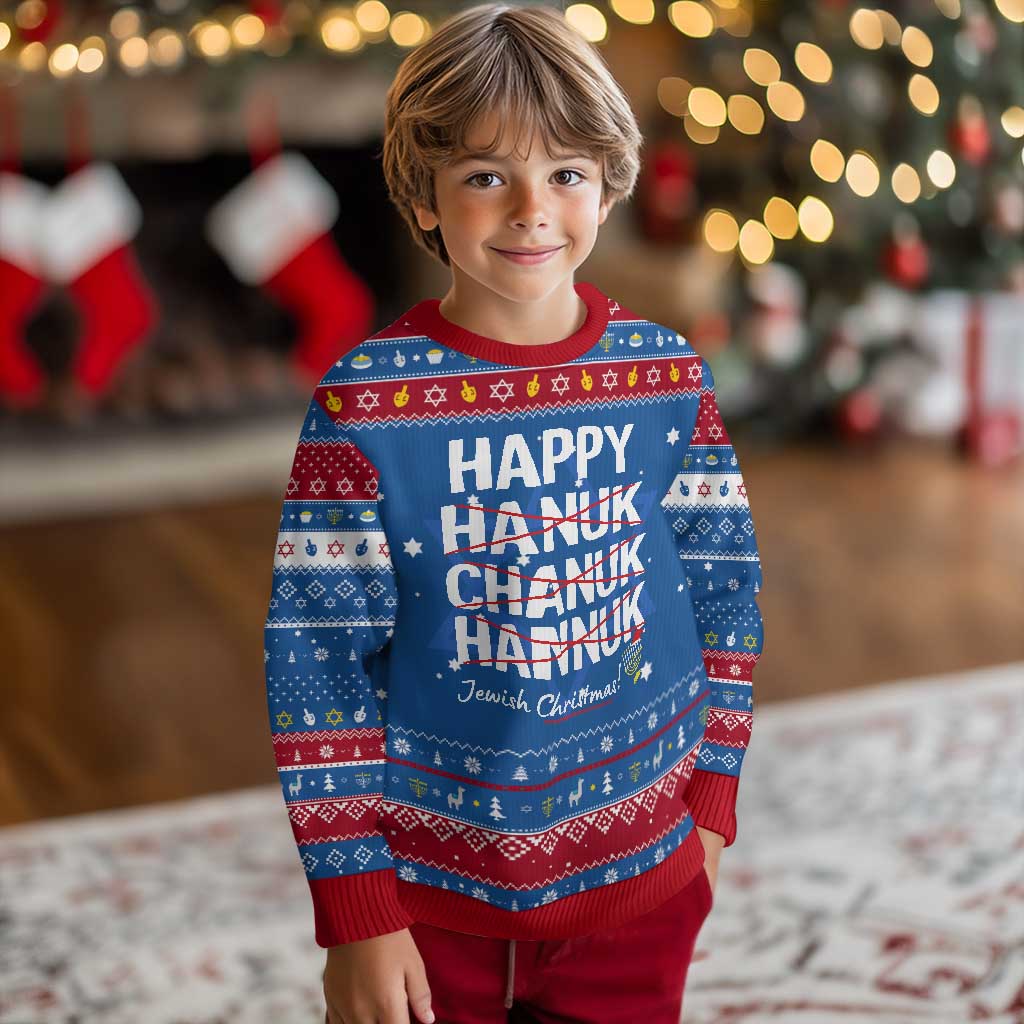 Happy Hanukkah Ugly Sweater Hanuk Chanuk Jewish Christmas Menorah - Wonder Print Shop