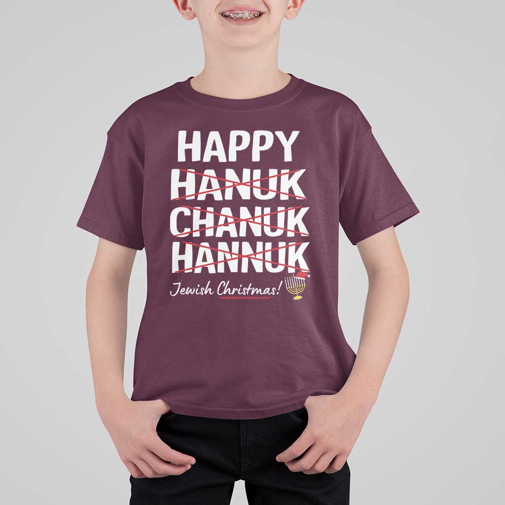 Funny Hanukkah T Shirt For Kid Happy Hanuk Chanuk Hannuk Jewish Christmas Menorah - Wonder Print Shop