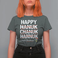 Funny Hanukkah T Shirt For Women Happy Hanuk Chanuk Hannuk Jewish Christmas Menorah - Wonder Print Shop