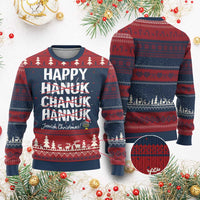 Funny Hanukkah Ugly Christmas Sweater Happy Hanuk Chanuk Hannuk Jewish Christmas Menorah - Wonder Print Shop