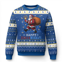 Funny Christmas Chanukah Hanukkah Ugly Sweater Happy Chrismukkah Santa Menorah - Wonder Print Shop