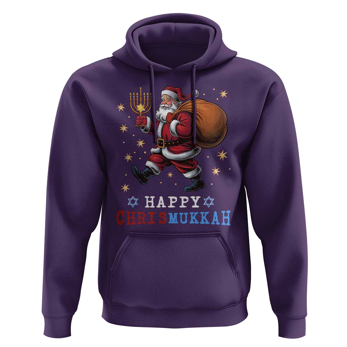 Funny Christmas Hanukkah Hoodie Happy Chrismukkah Santa Menorah