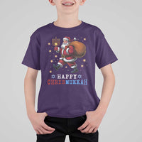 Funny Christmas Hanukkah T Shirt For Kid Happy Chrismukkah Santa Menorah - Wonder Print Shop