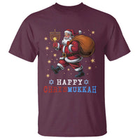 Funny Christmas Hanukkah T Shirt Happy Chrismukkah Santa Menorah - Wonder Print Shop