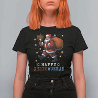 Funny Christmas Hanukkah T Shirt For Women Happy Chrismukkah Santa Menorah - Wonder Print Shop