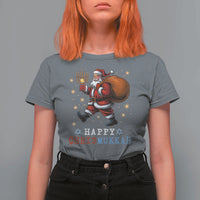 Funny Christmas Hanukkah T Shirt For Women Happy Chrismukkah Santa Menorah - Wonder Print Shop