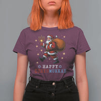 Funny Christmas Hanukkah T Shirt For Women Happy Chrismukkah Santa Menorah - Wonder Print Shop