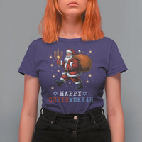 Funny Christmas Hanukkah T Shirt For Women Happy Chrismukkah Santa Menorah - Wonder Print Shop