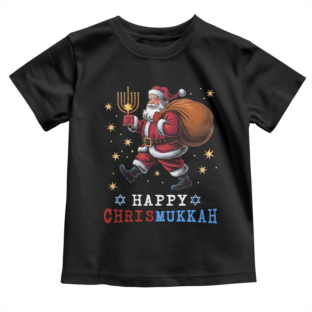 Funny Christmas Hanukkah Toddler T Shirt Happy Chrismukkah Santa Menorah