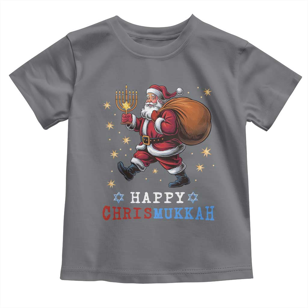Funny Christmas Hanukkah Toddler T Shirt Happy Chrismukkah Santa Menorah