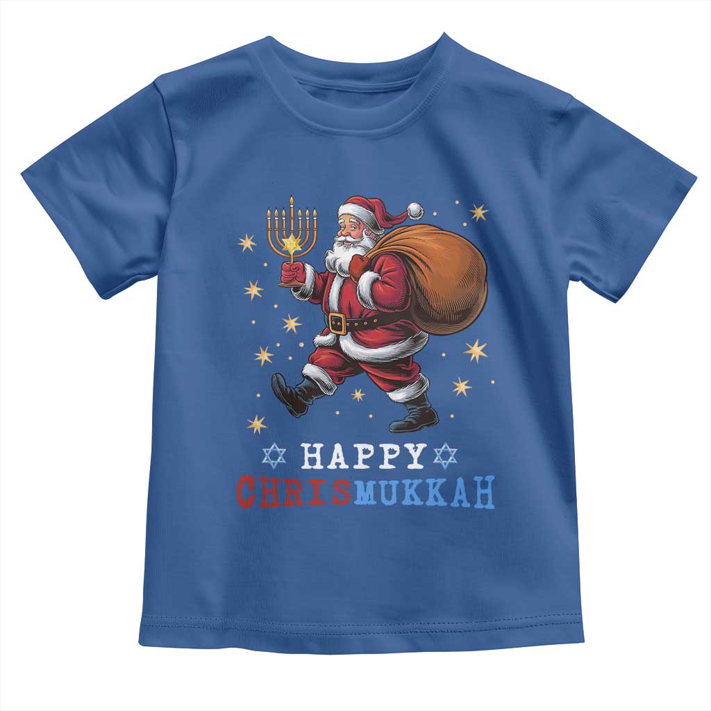 Funny Christmas Hanukkah Toddler T Shirt Happy Chrismukkah Santa Menorah