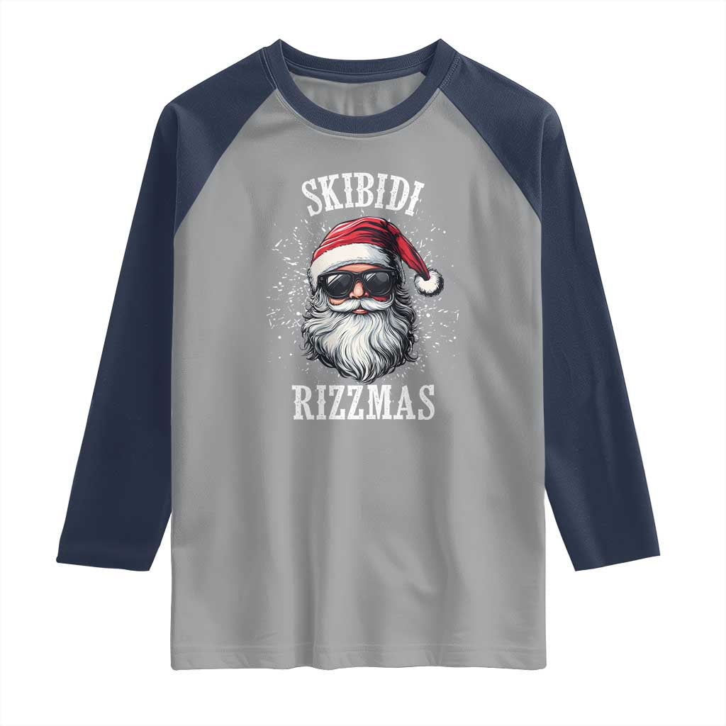 Funny Christmas Santa Raglan Shirt Skibidi Rizzmas Charisma Rizz Santa Claus - Wonder Print Shop