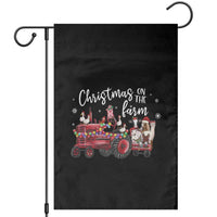 Funny Christmas On The Farm Garden Flag Vintage Red Tractor Livestock - Wonder Print Shop