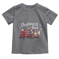 Funny Christmas On The Farm Toddler T Shirt Vintage Red Tractor Livestock - Wonder Print Shop