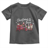 Funny Christmas On The Farm Toddler T Shirt Vintage Red Tractor Livestock - Wonder Print Shop