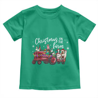 Funny Christmas On The Farm Toddler T Shirt Vintage Red Tractor Livestock - Wonder Print Shop