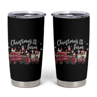 Funny Christmas On The Farm Tumbler Cup Vintage Red Tractor Livestock - Wonder Print Shop