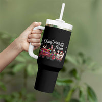 Funny Christmas On The Farm Tumbler With Handle Vintage Red Tractor Livestock - Wonder Print Shop