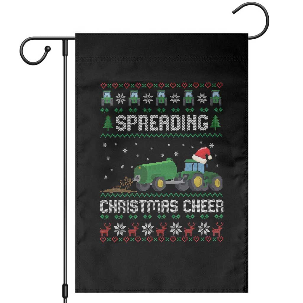 Spreading Christmas Cheer Garden Flag Funny Farming Tractor Xmas - Wonder Print Shop