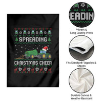 Spreading Christmas Cheer Garden Flag Funny Farming Tractor Xmas - Wonder Print Shop