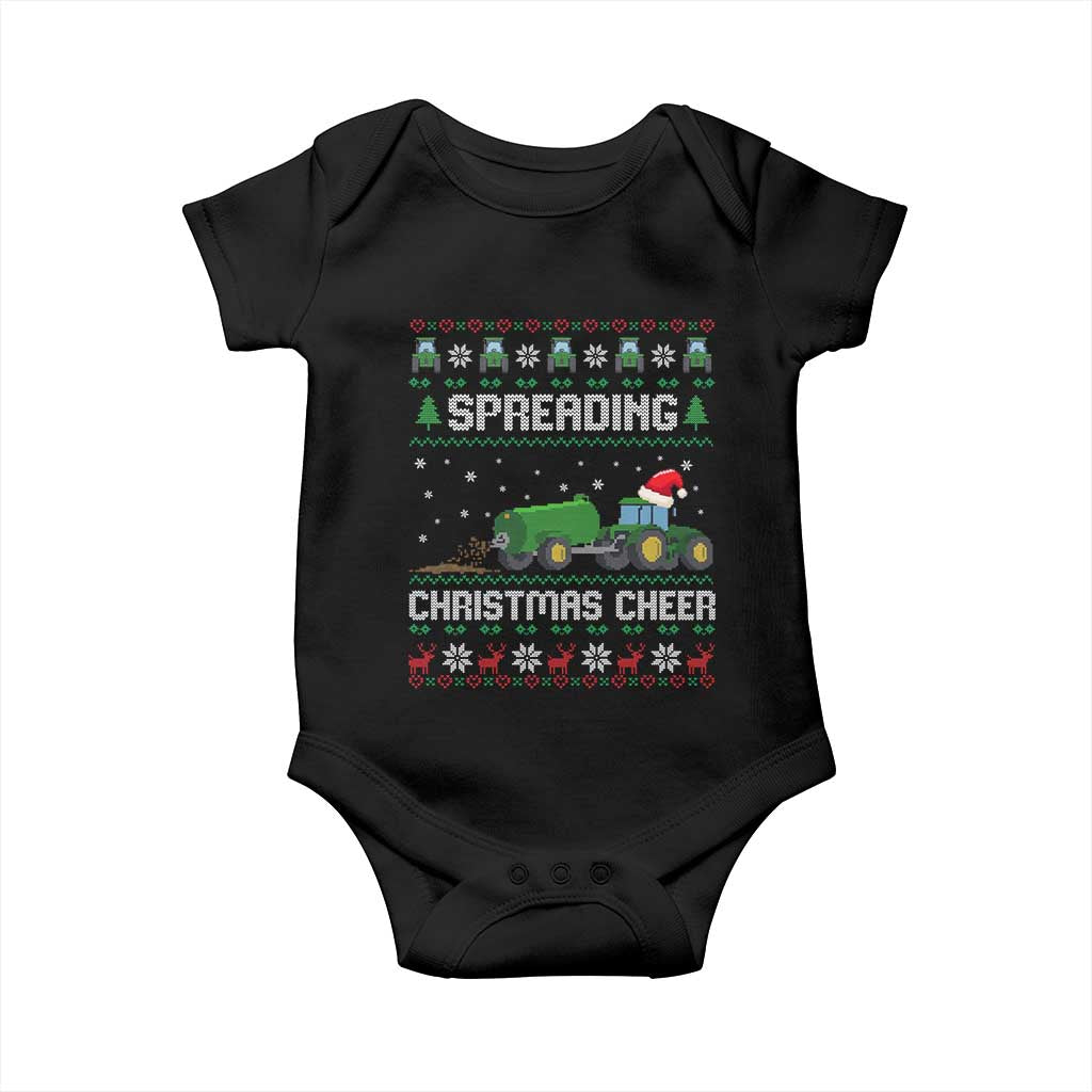 Spreading Christmas Cheer Baby Onesie Funny Farming Tractor Xmas - Wonder Print Shop