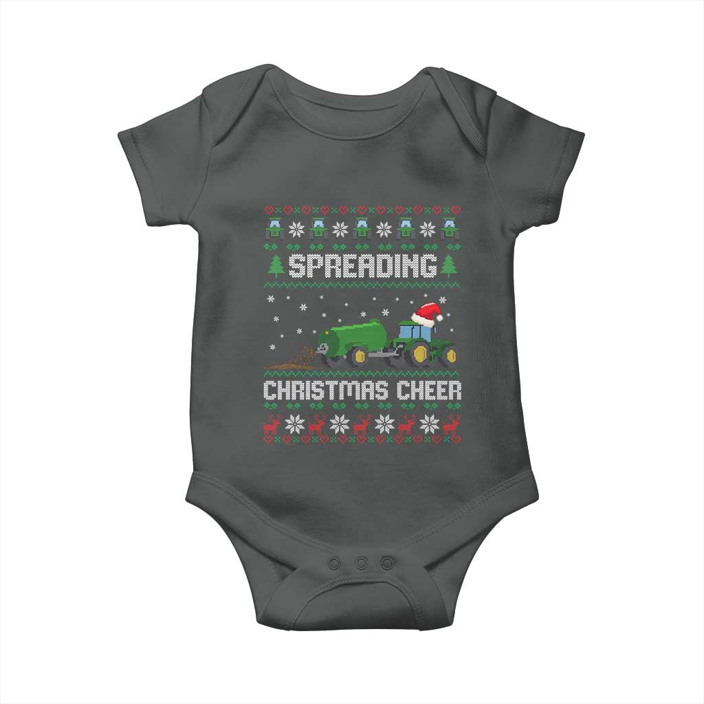 Spreading Christmas Cheer Baby Onesie Funny Farming Tractor Xmas - Wonder Print Shop