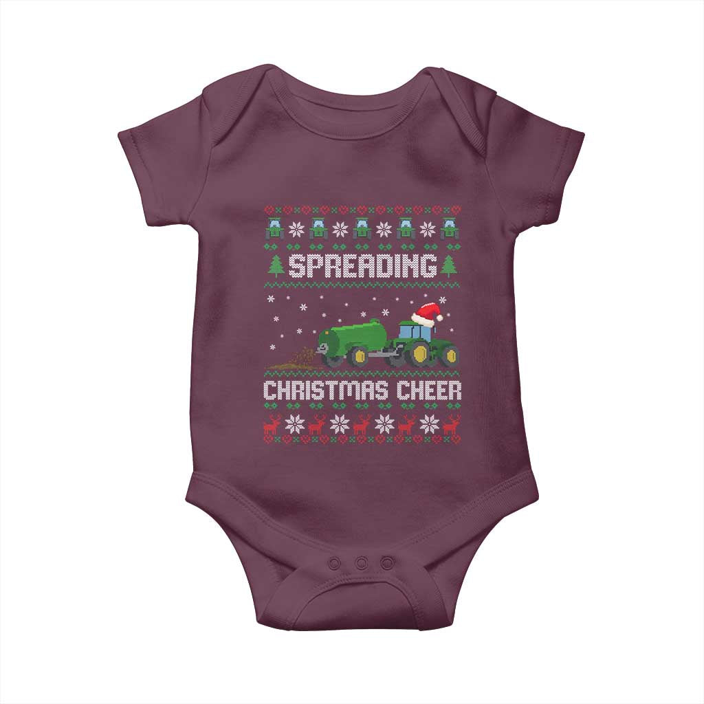 Spreading Christmas Cheer Baby Onesie Funny Farming Tractor Xmas - Wonder Print Shop