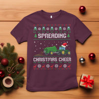 Spreading Christmas Cheer T Shirt Funny Farming Tractor Xmas - Wonder Print Shop