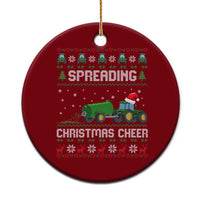 Spreading Christmas Cheer Ceramic Ornament Funny Farming Tractor Xmas - Wonder Print Shop