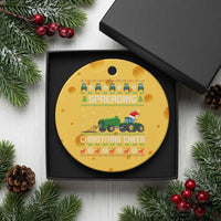 Spreading Christmas Cheer Ceramic Ornament Funny Farming Tractor Xmas - Wonder Print Shop