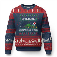Spreading Xmas Cheer Ugly Christmas Sweater Funny Farming Tractor Xmas - Wonder Print Shop