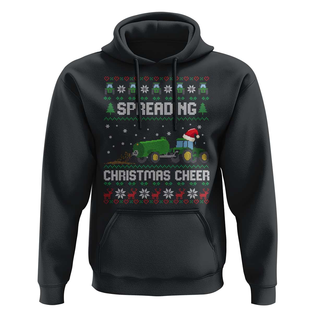 Spreading Christmas Cheer Hoodie Funny Farming Tractor Xmas - Wonder Print Shop