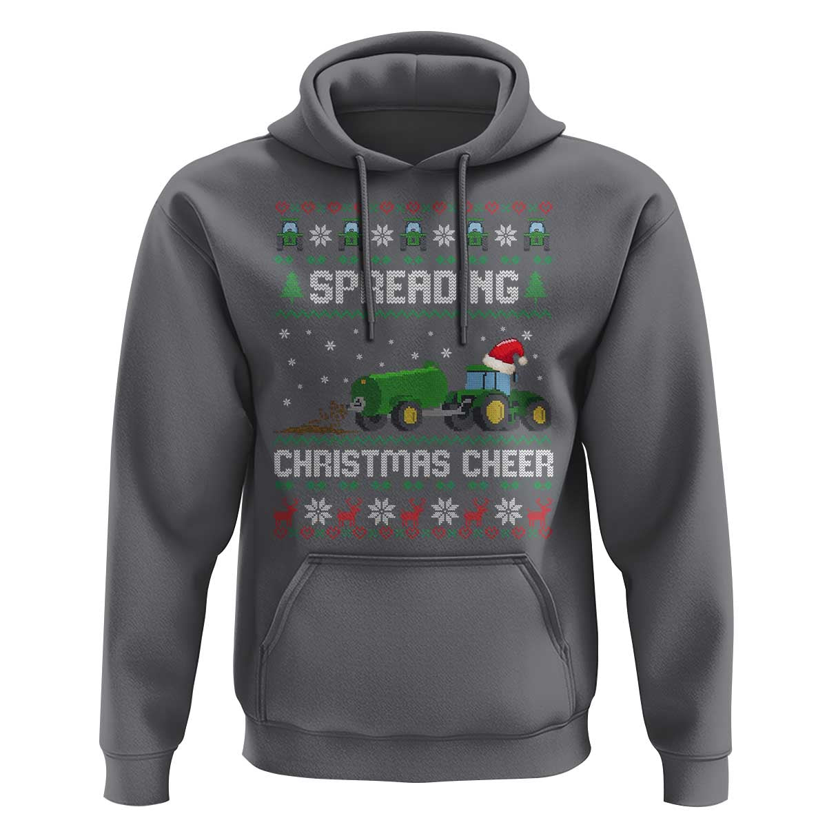 Spreading Christmas Cheer Hoodie Funny Farming Tractor Xmas - Wonder Print Shop