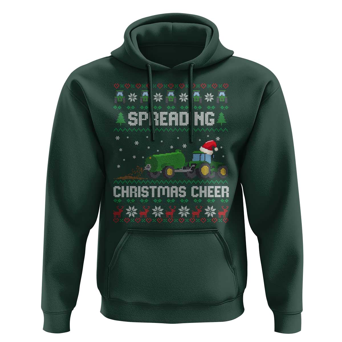 Spreading Christmas Cheer Hoodie Funny Farming Tractor Xmas - Wonder Print Shop
