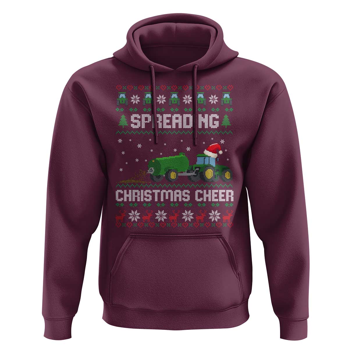 Spreading Christmas Cheer Hoodie Funny Farming Tractor Xmas - Wonder Print Shop