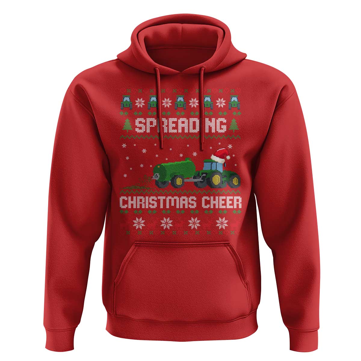 Spreading Christmas Cheer Hoodie Funny Farming Tractor Xmas - Wonder Print Shop