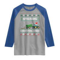 Spreading Christmas Cheer Raglan Shirt Funny Farming Tractor Xmas - Wonder Print Shop