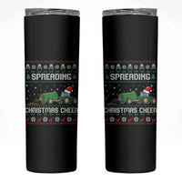 Spreading Christmas Cheer Skinny Tumbler Funny Farming Tractor Xmas - Wonder Print Shop